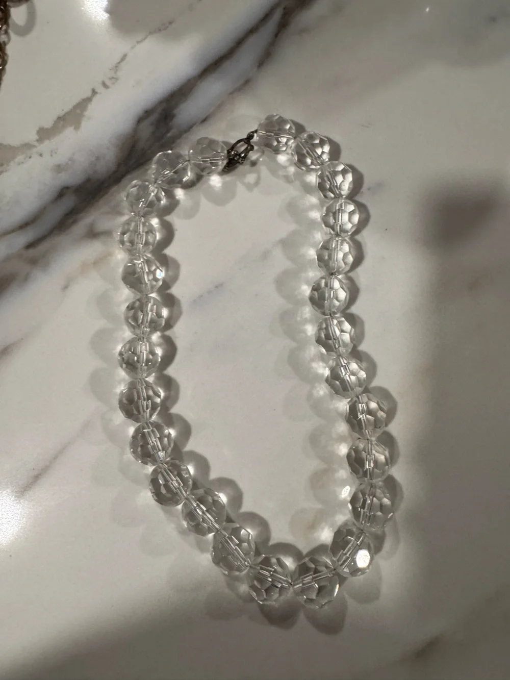Green  clear and blue 5 piece lot of Faceted Bead Necklaces and bracelets